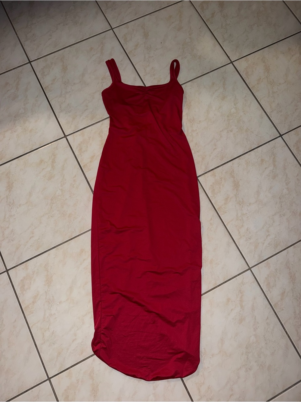 SHEIN Red Sleeveless Maxi Bodycon Dress